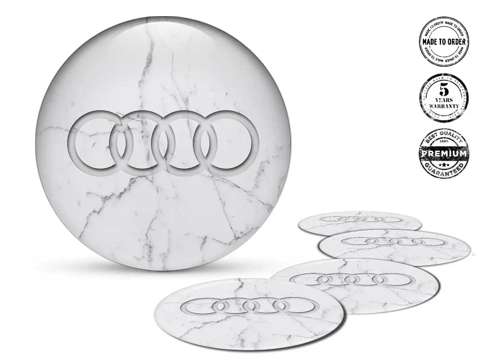 Audi Calcomanía de Aro Marca Pegatinas Silicona Custom